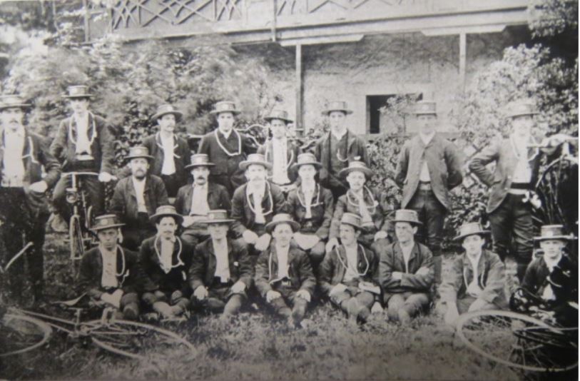 Clitheroe Bicycle Club with cornets